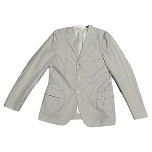 S Uniqlo Gray Striped Women's Tailored Blazer Suit Jacket Business Casual Formal